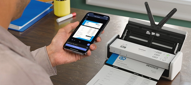 Scan and share on the go wirelessly with Brother Mobile Connect